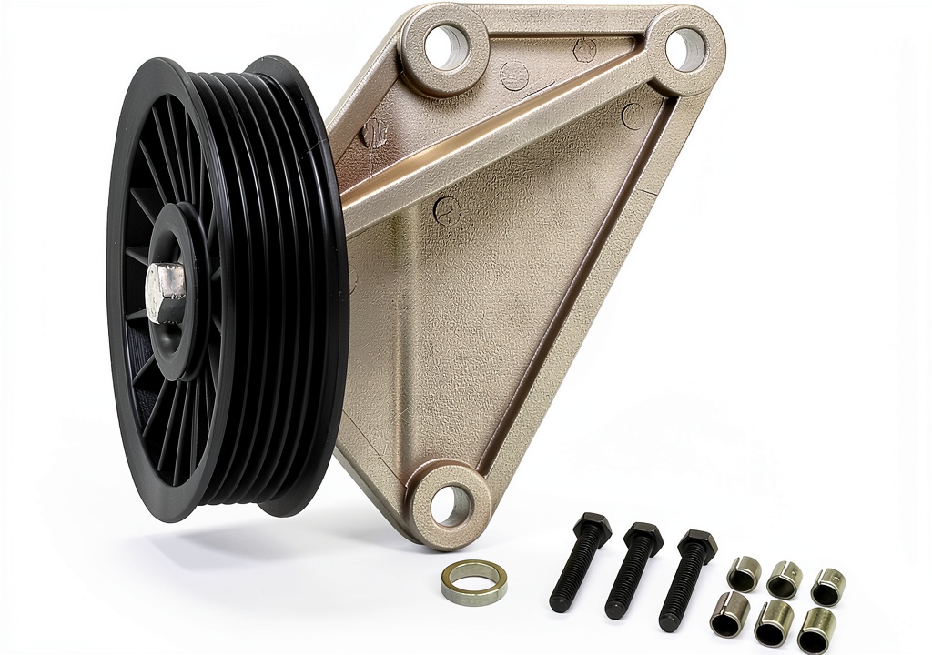 Installing Dorman 34191 Bypass Pulley for Automotive Replacement on a garage workbench