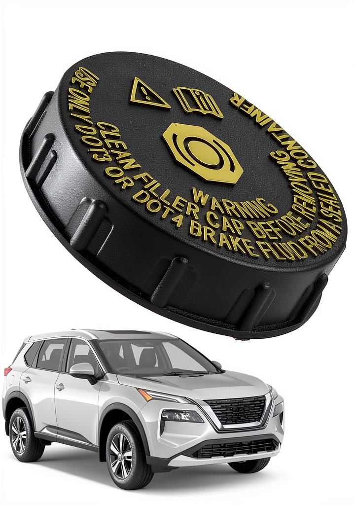 Installing Nissan Rogue Brake Fluid Tank Reservoir Cap ABS Material on a wooden desk
