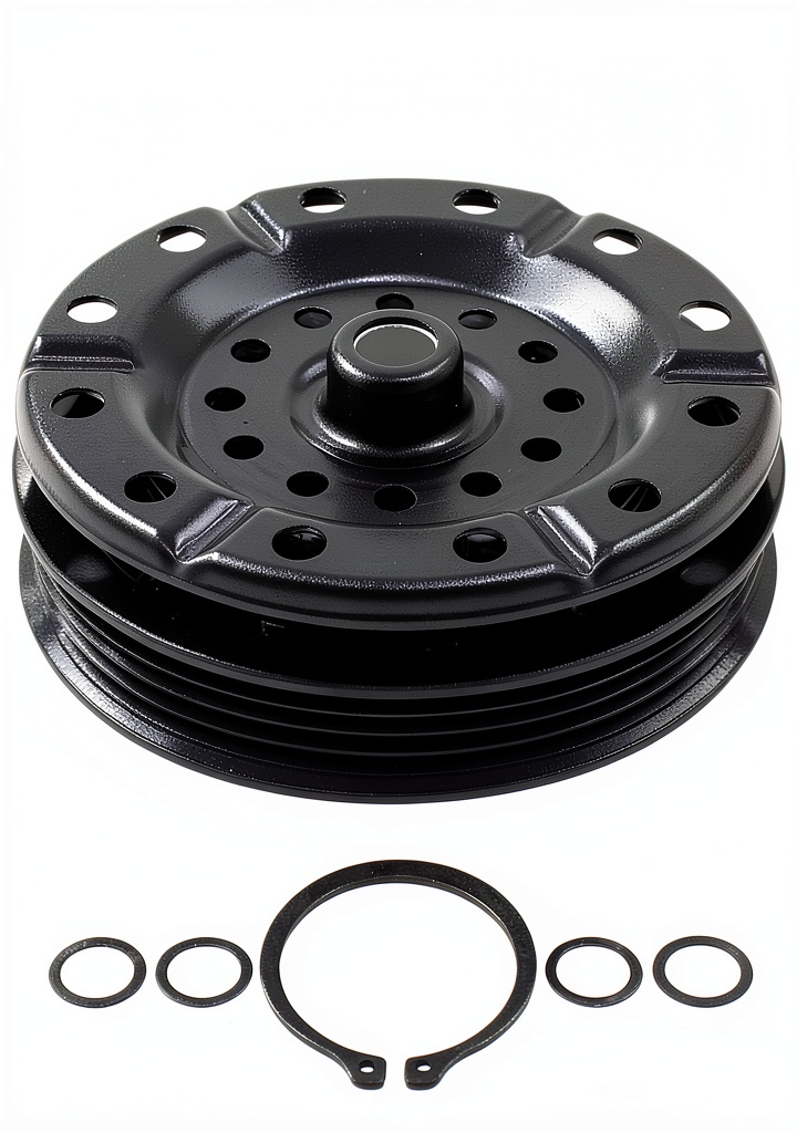 Installing Toyota Yaris 2006‑2012 Air Conditioning Clutch by MOTOKU on a wooden workbench