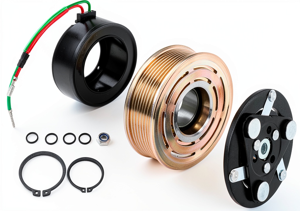 A ABSOPRO AC Compressor Clutch Kit components